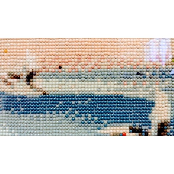 Beautiful Beaded Painting with Frame Hand Made Wall Art work, bead- on fabric - Picture 7 of 10